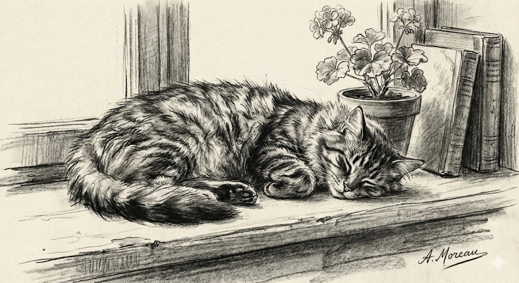 Gemini cat drawing