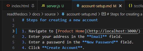 create account - before