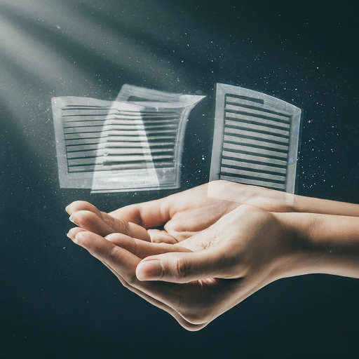 Hands holding digital documents